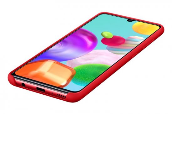 SAMSUNG EF-PA415TR PRE GALAXY A41 SILIKONOVE PUZDRO, CERVENE