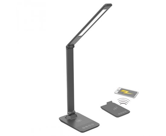 SOLIGHT WO55-G LED STMIEVATELNA LAMPICKA S BEZDROTOVYM NABIJANIM, ZMENA CHROMATICKOSTI, SIVA
