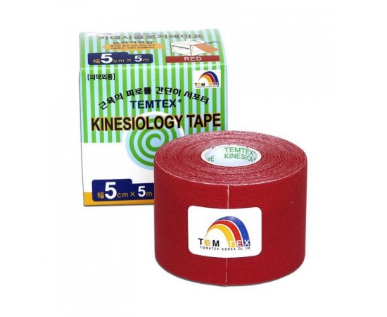TEMTEX KINESIO TAPE CLASSIC, CERVENA TEJPOVACIA PASKA 5CM X 5M