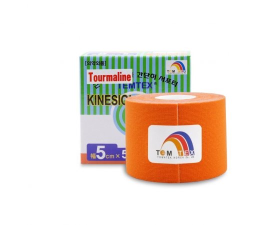 TEMTEX KINESIO TAPE TOURMALINE, ORANZOVA TEJPOVACIA PASKA 5CM X 5M