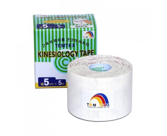 TEMTEX KINESIO TAPE CLASSIC, BIELA TEJPOVACIA PASKA 5CM X 5M