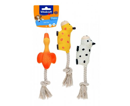 VITAKRAFT HRACKA FARMTRIO LATEX S LANEM, CCA 6X21 CM, 2359674