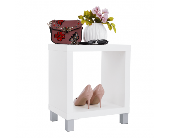 KONDELA Regál, biela/strieborná, TOFI 1 NEW