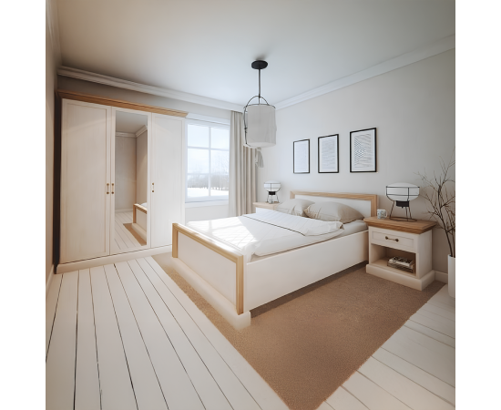 KONDELA Spálňová zostava, sosna nordická/dub divoký, ROYAL