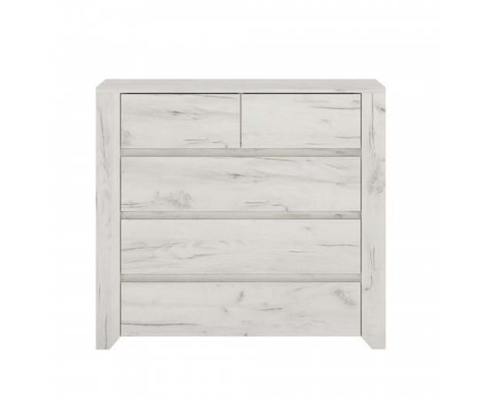 KONDELA Komoda typ 43,  biela craft, ANGEL