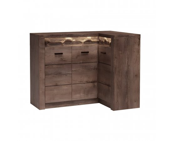 KONDELA Rohová komoda, jaseň tmavý, INFINITY I-15 KONDELA Rohová komoda, jaseň tmavý, INFINITY I-15