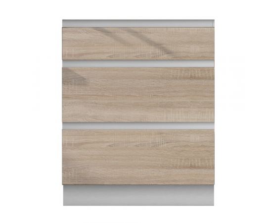 KONDELA Dolná skrinka D 60S3, dub sonoma/biela, LINE