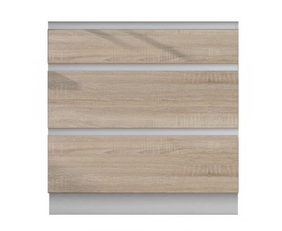 KONDELA Dolná skrinka D 80 3, dub sonoma/biela, LINE
