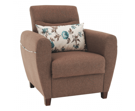 KONDELA Kreslo, tmavobéžová/vzor, MILO