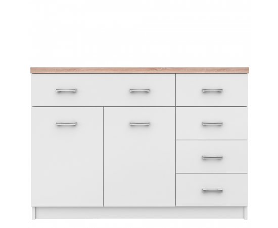 KONDELA Komoda 2d5s, biela/dub sonoma, TOPTY TYP 08 KONDELA Komoda 2d5s, biela/dub sonoma, TOPTY TYP 08