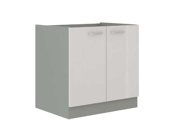 KONDELA Skrinka dolná drezová, biela vysoký lesk, PRADO 80 ZL 2F BB KONDELA Skrinka dolná drezová, biela vysoký lesk, PRADO 80 ZL 2F BB