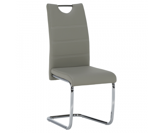 KONDELA Jedálenská stolička, svetlosivá/svetlé šitie, ABIRA NEW KONDELA Jedálenská stolička, svetlosivá/svetlé šitie, ABIRA NEW