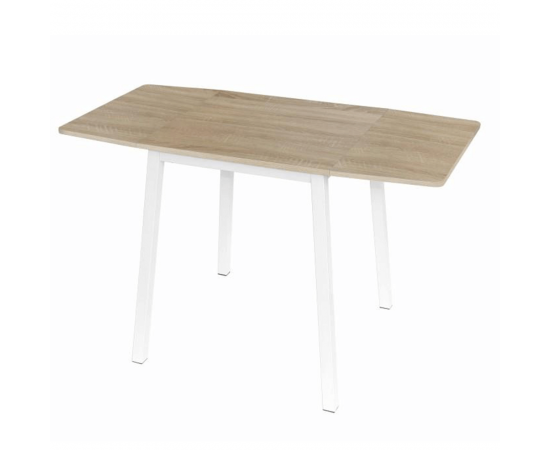 KONDELA Jedálenský stôl, MDF fóliovaná/kov, dub sonoma/biela, 60-120x60 cm, MAURO