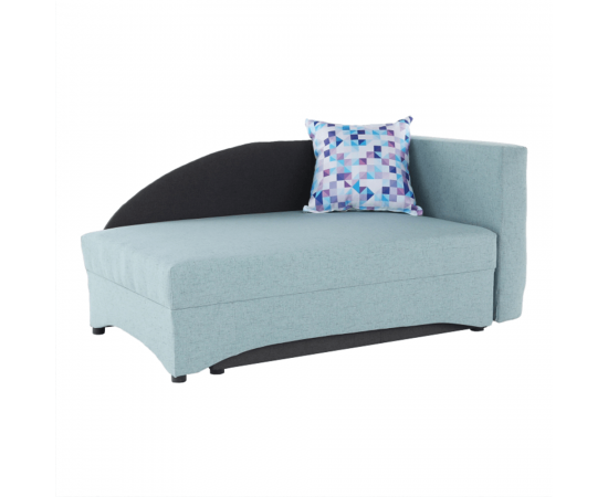 KONDELA Rozkladacie kreslo, mentol/sivá, pravá, BELLA