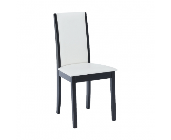 KONDELA Jedálenská stolička, wenge/čierna/ekokoža biela, VENIS NEW