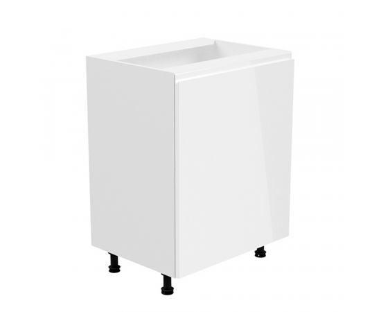 KONDELA Spodná skrinka, biela/biela extra vysoký lesk, pravá, AURORA D601F