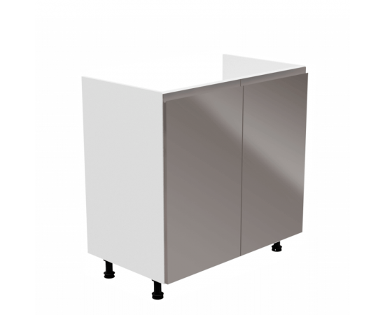 KONDELA Drezová skrinka, biela/sivá extra vysoký lesk, AURORA D80Z