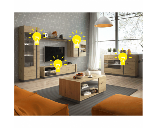 KONDELA 2-bodové LED osvetlenie, CITY