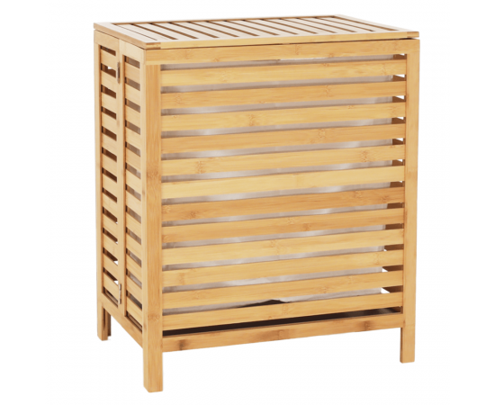 KONDELA Kôš na bielizeň, prírodný bambus/biela, MENORK KONDELA Kôš na bielizeň, prírodný bambus/biela, MENORK