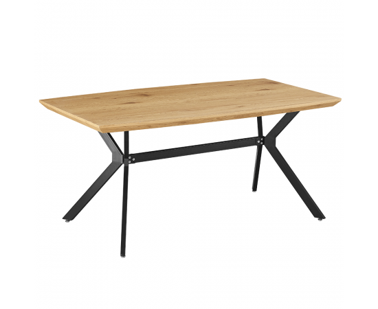 KONDELA Jedálenský stôl, dub/čierna, 160x90 cm, MEDITER KONDELA Jedálenský stôl, dub/čierna, 160x90 cm, MEDITER