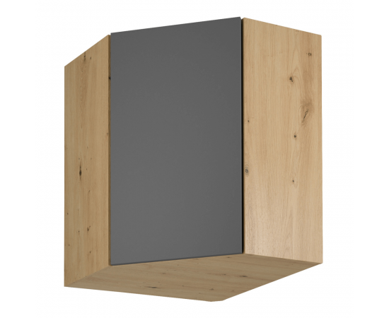 KONDELA Horná skrinka, dub artisan/sivý mat, LANGEN G60N