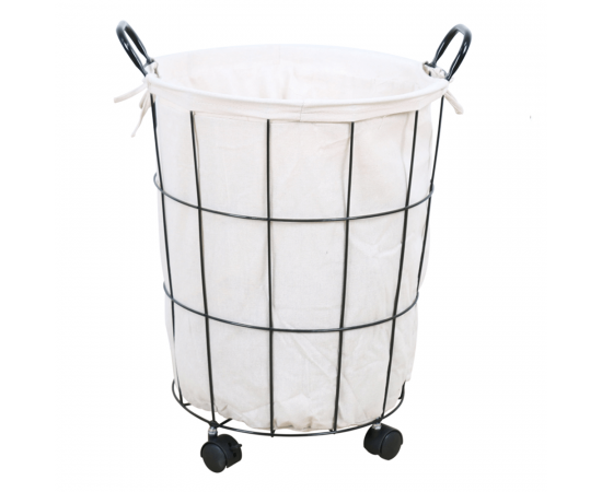 KONDELA Kôš na bielizeň, čierna/biela, KRAMEL KONDELA Kôš na bielizeň, čierna/biela, KRAMEL