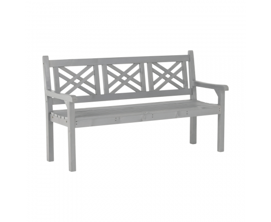 KONDELA Drevená záhradná lavička, sivá, 150 cm, FABLA