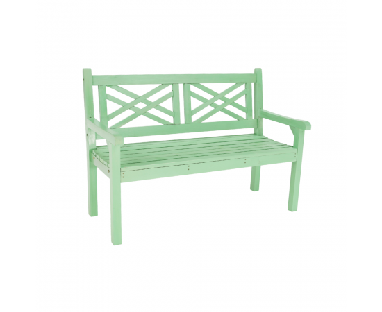 KONDELA Drevená záhradná lavička, neo mint, 124 cm, FABLA
