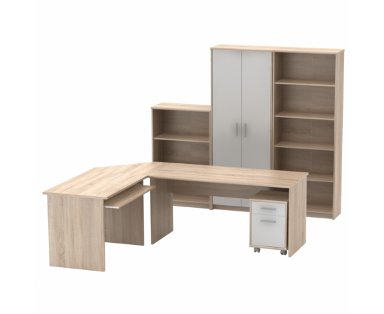 KONDELA Kancelárska zostava, dub sonoma/biela, JOHAN 2 NEW KONDELA Kancelárska zostava, dub sonoma/biela, JOHAN 2 NEW