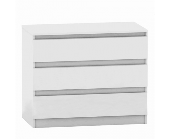 KONDELA 3 šuplíková komoda, biela, HANY NEW 003 KONDELA 3 šuplíková komoda, biela, HANY NEW 003