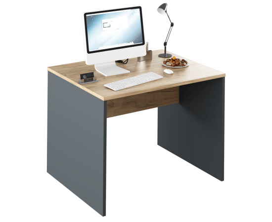 KONDELA Písací stôl, grafit/dub artisan, RIOMA NEW TYP 12