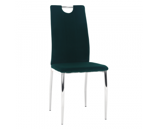KONDELA Jedálenská stolička, smaragdová Velvet látka/chróm, OLIVA NEW