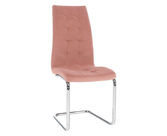 KONDELA Jedálenská stolička, ružová Velvet látka/chróm, SALOMA NEW