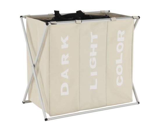 KONDELA Látkový kôš na bielizeň, sivobéžová, LAUNDRY NEW TYP 3 KONDELA Látkový kôš na bielizeň, sivobéžová, LAUNDRY NEW TYP 3