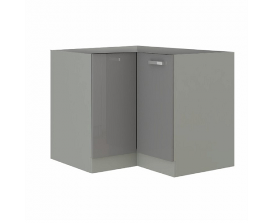 KONDELA Skrinka dolná, sivá extra vysoký lesk/sivá, PRADO 90/90 DN BB