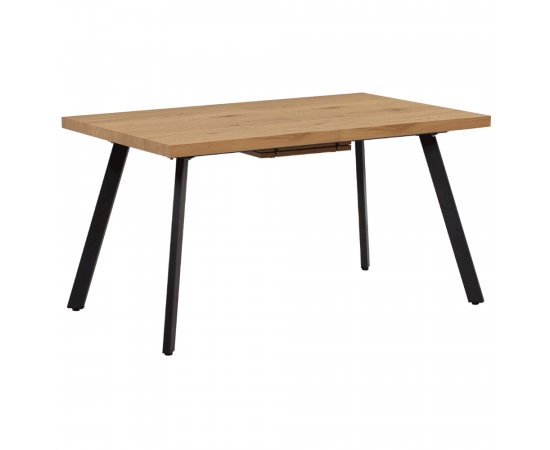 KONDELA Jedálenský stôl, rozkladací, dub/kov, 140-180x80 cm, AKAIKO