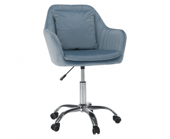 KONDELA Kancelárske kreslo, modrá Velvet látka/chróm, KLIAN KONDELA Kancelárske kreslo, modrá Velvet látka/chróm, KLIAN