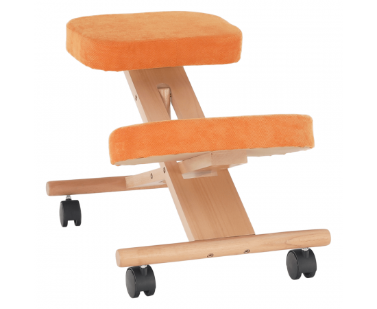 KONDELA Ergonomická kľakačka, oranžová/buk, FLONET