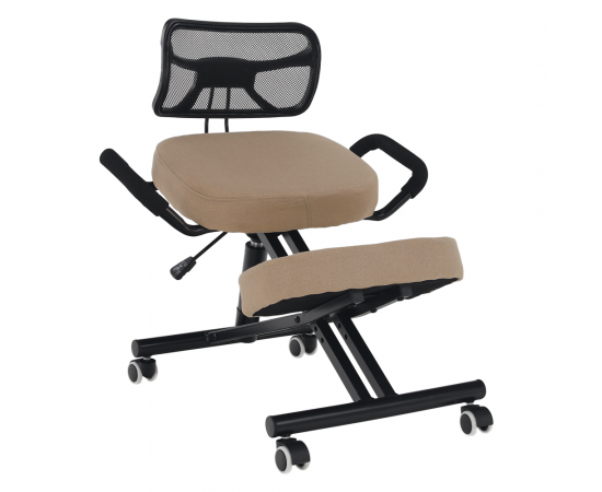 KONDELA Ergonomická kľakačka, béžová/čierna, RUFUS