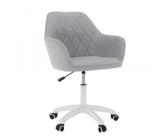 KONDELA Kancelárske kreslo, látka sivá/biela, SANTY