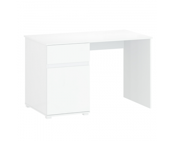KONDELA PC stôl 1D1S/120, biely lesk, LINDY