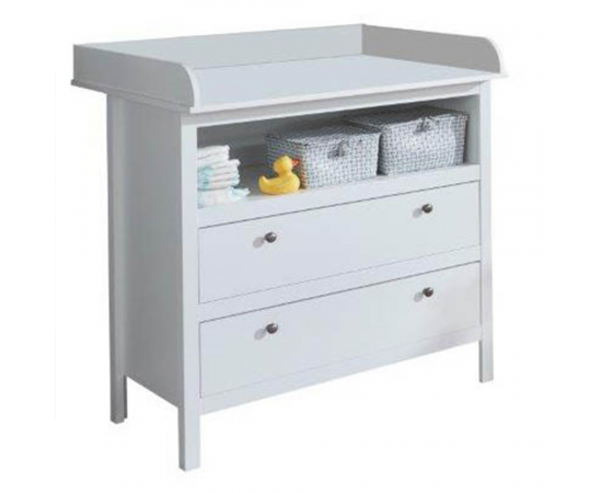 KONDELA Komoda s prebaľovacím pultom 2S, biela, OLJE