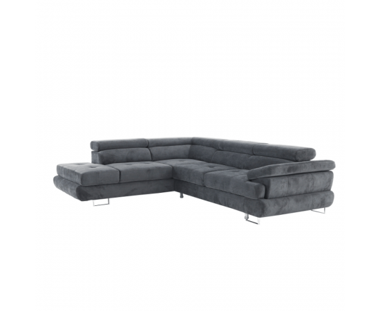 KONDELA Sedacia súprava, sivá, látka, ľavá, BUTON P