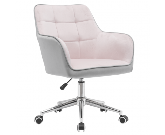KONDELA Kancelárske kreslo, Velvet látka ružová/sivá, FELTON NEW