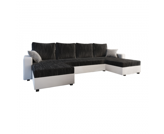 KONDELA Univerzálna sedacia súprava, čierna/biela/sivá, TRIPOLIS U