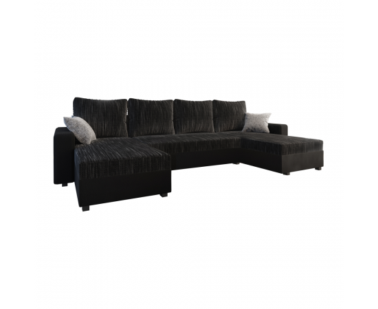 KONDELA Univerzálna sedacia súprava, čierna/sivá, TRIPOLIS U