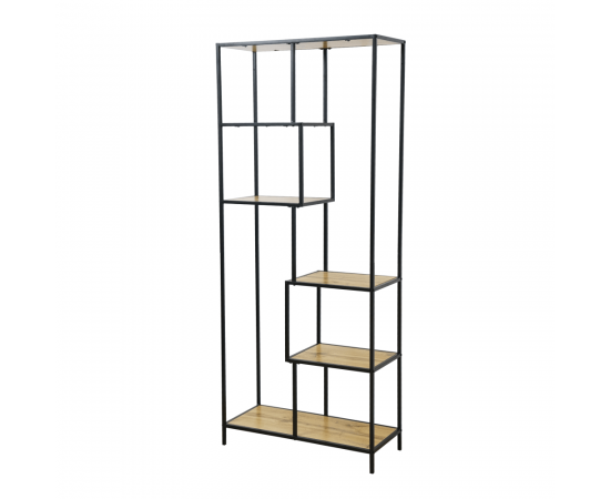 KONDELA Regál, čierna/dub, BILOTE TYP 3 KONDELA Regál, čierna/dub, BILOTE TYP 3