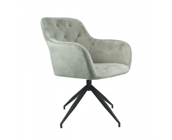 KONDELA Otočná stolička, sivohnedá Taupe Velvet látka/čierna, VELEZA NEW