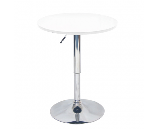 KONDELA Barový stôl s nastaviteľnou výškou, biela, priemer 60 cm, BRANY 2 NEW KONDELA Barový stôl s nastaviteľnou výškou, biela, priemer 60 cm, BRANY 2 NEW