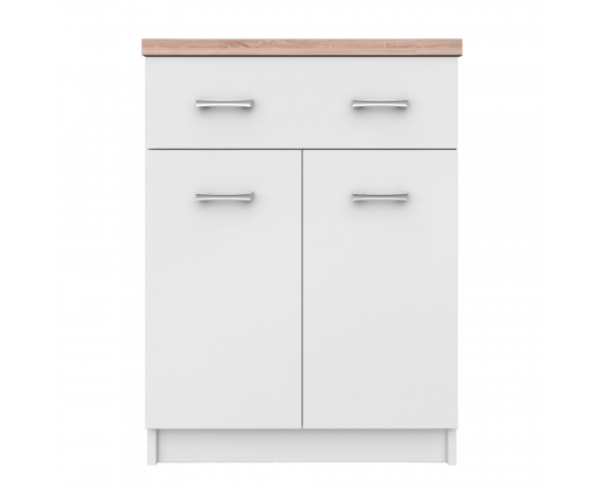 KONDELA Komoda 2D1S/60, biela/dub sonoma, TOPTY TYP 41